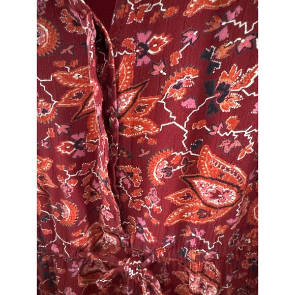 Fat Face FatFace Red Joyce Floral Maxi Dress long sleeved V neck size 20 - Picture 7 of 16